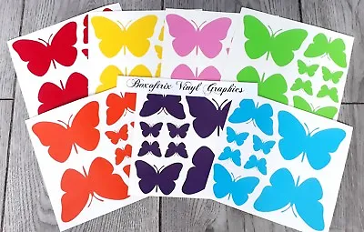 Rainbow Of Butterflies Vinyl Wall Art Stickers Kids Bedroom Decals - 7 Colours • £6.50