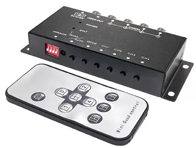 Premium 4-Channel Mini Video Multiplexer With Mirroring Display + IR Remote  • $60
