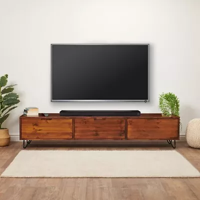 180cm Wide TV Cabinet & Media Unit. Flap-Down Doors. Solid Wood. Fully Enclosed. • £629