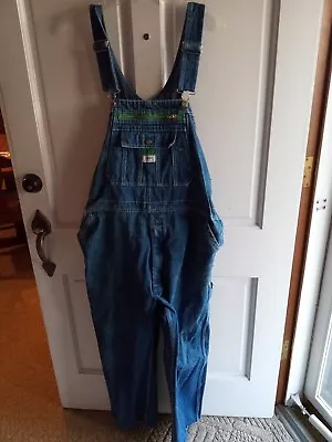Liberty Bib Overalls Carpenter Farmer Adult Jeans Size 38 X 28 Distressed Denim • $25