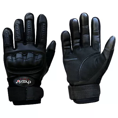 Motorbike Gloves Summer Motorcycle Soft Leather Full Finger Knuckle Protection • $12.99