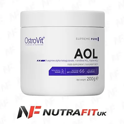 OSTROVIT AOL SUPREME PURE AAKG Ornithine HCL Lysine HCL Anabolic Powder 200g • £11.99