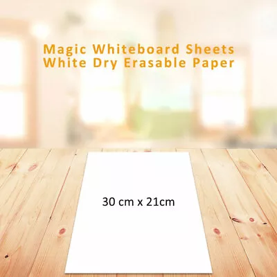 Magic Whiteboard Sheets White Dry Erasable Paper Plain Reuasble Self Stick • £7.39