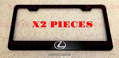 X2 Lexus Logo Laser Engraved Etched Stainless Steel License Plate Frame Holder • $19.95