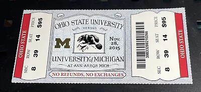 Ohio State Vs. Michigan Wolverines 2015 Football Full Ticket Stub ~ Used  • $14.99