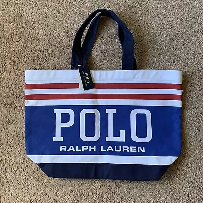 Polo Ralph Lauren Canvas Spellout Chariots Of Fire Large Tote Bag SP 20 (READ) • $39.97