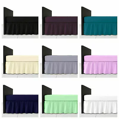 Plain Dyed Extra Deep Bed Base Valance Sheets Frilled Single Double King S King • £11.99