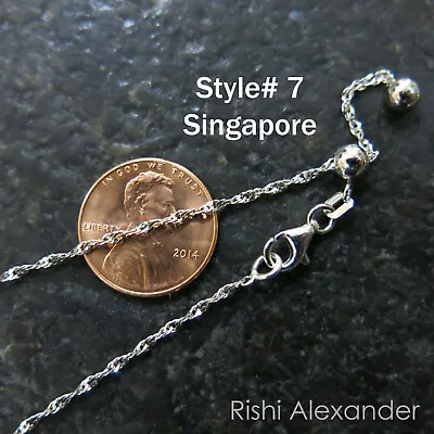 Real SOLID 925 Sterling Silver Unique Adjustable Chain Necklaces Italian Jewelry • $16.99