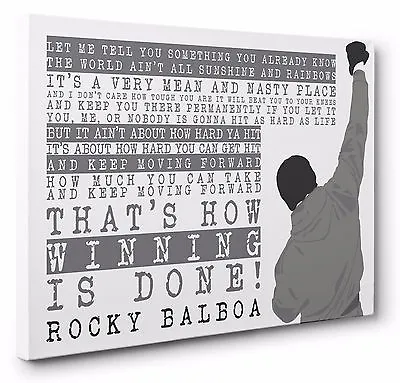 £23.95 • Buy Rocky Balboa Movie Quote Framed Canvas Picture Print Wall Art Size A1 51x76cm