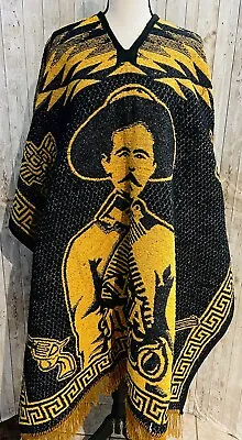 Mexican PONCHO Gavan Pancho Villa Y Emiliano Zapata Sarape Double Sided • $55