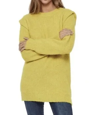 Vero Moda Women's Daisy Wide Shoulder Tunic Sweater In Celery  XSmall MSRP $69 • $17.25