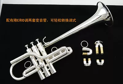 Professional Trumpet Eb/D Key Silver Trumpet New +case  • $890