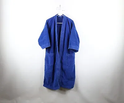 Vtg 60s 70s Brooks Brothers Mens OSFA Faded Terry Cloth Bath Robe Blue Cotton • $69.95
