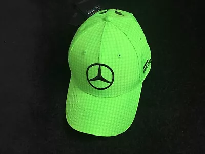 Mercedes AMG Petronas F1 Team Lewis Hamilton Neon Green Cap Brand New With Tags • £15