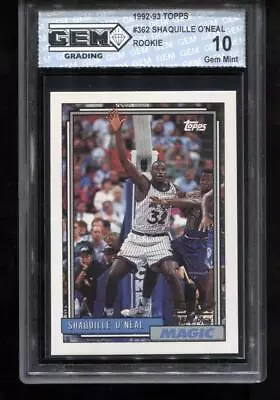 Shaquille O'Neal RC 1992-93 Topps #362 Rookie GEM MINT 10 • $28.49