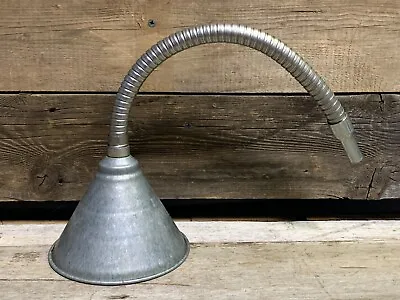 Vintage Galvanized Metal Oil Funnel Flexible Spout • $20.69