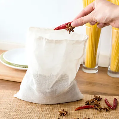 1/3/5PCS Cotton Filter Bag Tea Coffee Nut Milk Strainer Mesh Strainer Slag Bags • £4.34