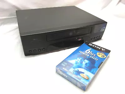 GE VG4257 Hi Fi Stereo 4 Head VHS VCR W New Tape Tested & Looks **SEE VIDEO** • $28.99