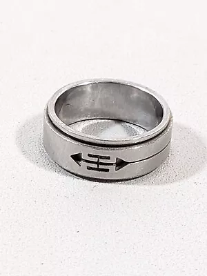 Silver Tone 8mm Spinner Ring Initial Letter H Arrow Size 7.5 • $5.59