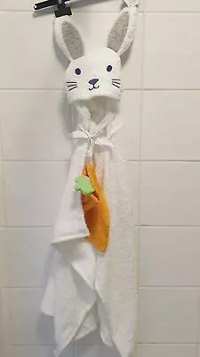 Gymboree Peter Rabbit White Bunny Hood Towel And Carrot Washcloth Set Unisex • £19.99