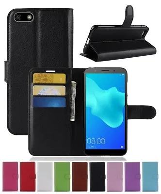 Wallet Leather Flip Card Case Pouch Cover For Huawei Y5 2018 Genuine AuSeller • $6.29