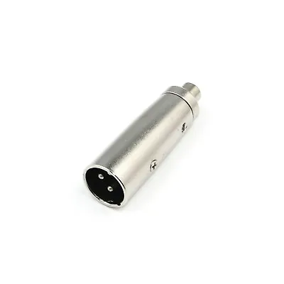 Metal XLR 3 Pin Male Jack Plug To Mono RCA Phono Female Socket Adaptor Converter • £3.04