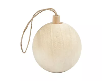 Natural Wooden Round Christmas Tree Bauble To Decorate | Choice Of Size • £2.47