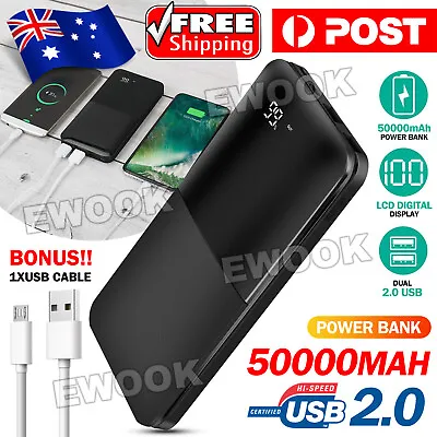 50000mAh Portable Power Bank Charger With LCD 2USB External Battery Pack AU • $25.95