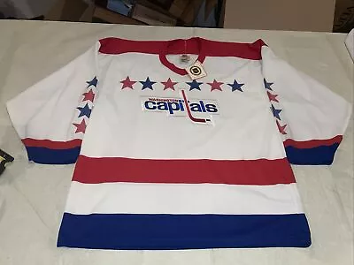 Nwt CCM Maska NHL Washington Capitals White Jersey Mens Medium Vintage 90s • $120