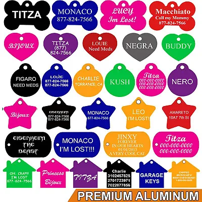 Pet ID Tags Pet Tags Dog Tags DOUBLE SIDED ENGRAVING (PREMIUM ALUMINUM) • $3.95