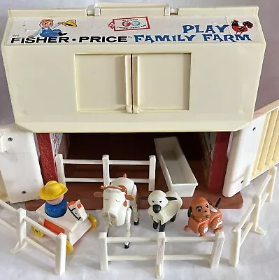 Vintage Fisher Price Play Family Farm Barn Set • $39.95