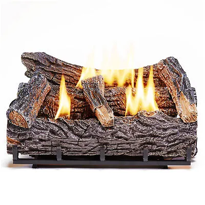 Duluth Forge 22  Ventless 32000 BTU Natural Gas Fireplace Log Set Winter Oak • $215.49