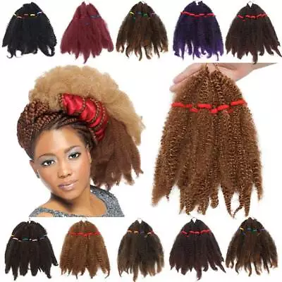 Marley Braid Kinky Bulk Fluffy Crochet Braiding Hair Extensions Afro Braids L7 • $10.90