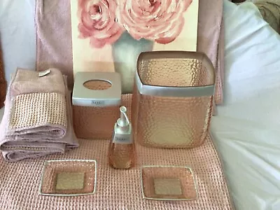 5 Pc NICOLE MILLER  Bath Accessory Set Lotion Soap Wastebasket Tissue Box + + • $110