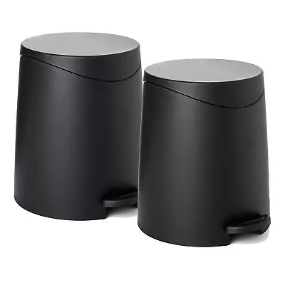 Mini Bathroom Trash Can With Lid 3 Liter Plastic Waste Bin 0.75 Gallon Modern... • $42.21