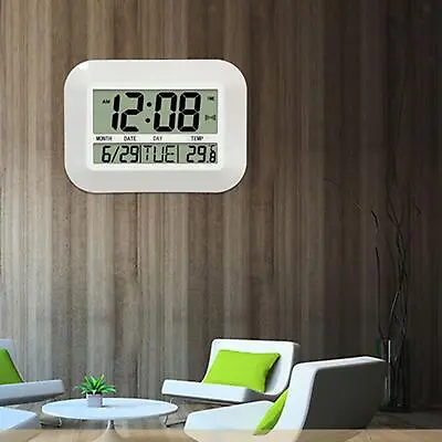 $28.19 • Buy Large Digital Wall Clock With Temperature Silent For Home Desk Living Room