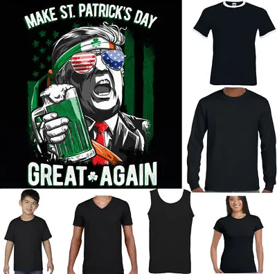 $13.55 • Buy ST PATRICKS DAY T-SHIRT President Donald Trump Make Great Again Irish Paddys USA