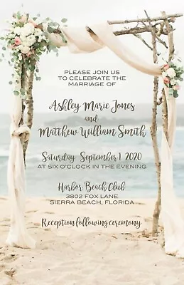 £71.36 • Buy Beach Arbor Destination Beach Wedding Invitations 50