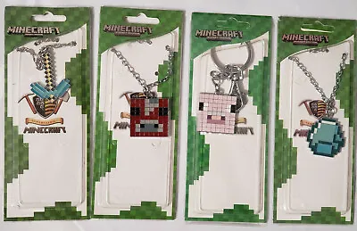 Minecraft Pocket Edition Necklaces Keychain Diamond Ore Pickaxe Pig Cow • $10.36