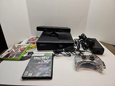 Microsoft Xbox 360 Slim 1439-250GB Kinect Console Bundle-TESTED WORKS-8 Games • $114.99