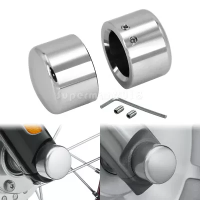 $10.99 • Buy Chrome Front Axle Cap Nut Cover Fit For Harley Softail Dyna Touring Glide CVO