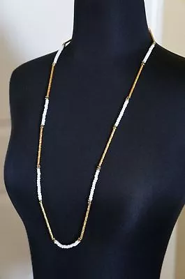 NEW Designer Vanessa Mooney BohoChic Turia Long Short Necklace Made In USA Whtie • $39