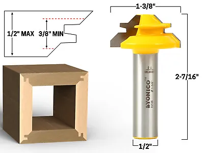 45 Degree - Up To 1/2  Stock Lock Miter Router Bit - 1/2  Shank - Yonico 15129 • $20.95