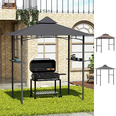 2.5M Outdoor Double-tier BBQ Gazebo Shelter Grill Canopy Barbecue Tent Patio • £121.99