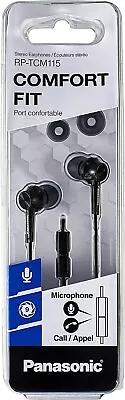 £10.05 • Buy Panasonic RP-HJE125E-K Ergofit In Ear Wired Earphones With Powerful Sound
