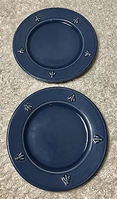 Lot Of 2 Varages Cigale Dinner Plates 10.75  Blue France 10 3/4 V1 • $34.99