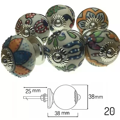 £17.95 • Buy Ceramic Door Knobs 6 PACK Drawer Handles Set MULTI PACK Cupboard Vintage Retro 