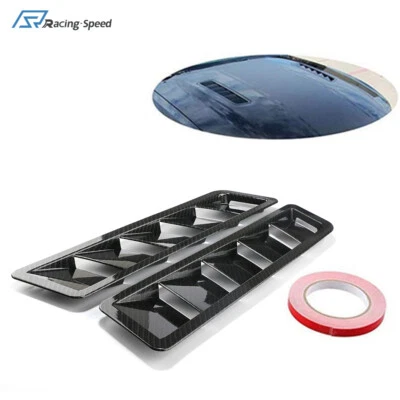 $17.11 • Buy Universal Carbon Fiber Car Hood Vent Scoop Air Flow Intake Louvers Cooling Cover