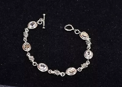 Michael Dawkins 8.5” Sterling Silver & Crystal Bracelet 18 Grams (#391) • $65