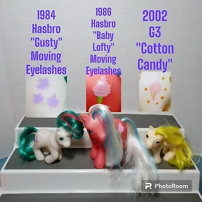 G1 My Little Pony Hasbro MLP Lot Of 3 Gusty Baby Lofty Cotton Candy  '84 '86 '02 • $16.95